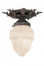 Meyda Blue 169001 - 8.5"W Fancy Floral W/Colonnade Globe Flushmount