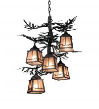 Meyda Blue 225365 - 28" Wide Pine Branch Valley View 5 Light Chandelier