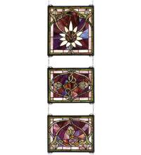 Meyda Blue 24411 - 14"W X 39"H Solstice 3 Piece Stained Glass Window