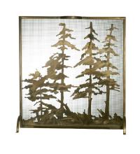 Meyda Blue 27047 - 32"W X 33"H Tall Pines Fireplace Screen