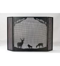 Meyda Blue 38521 - 62"W X 40"H Deer at Dawn Fireplace Screen