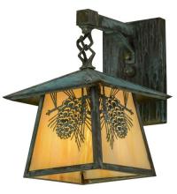 Meyda Blue 92840 - 8" Wide Stillwater Winter Pine Hanging Wall Sconce