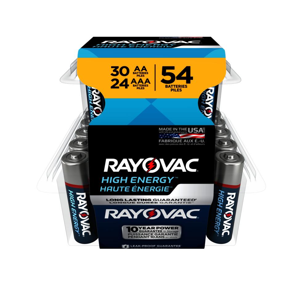 Rayovac AA Batteries & AAA Batteries Combo Pack, 30 AA and 24 AAA (54 Battery Count)