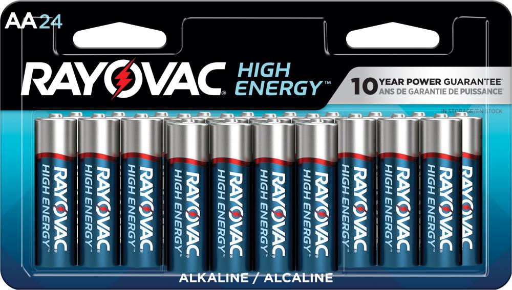 Rayovac High Energy AA Batteries (24 Pack), Double A Alkaline Batteries