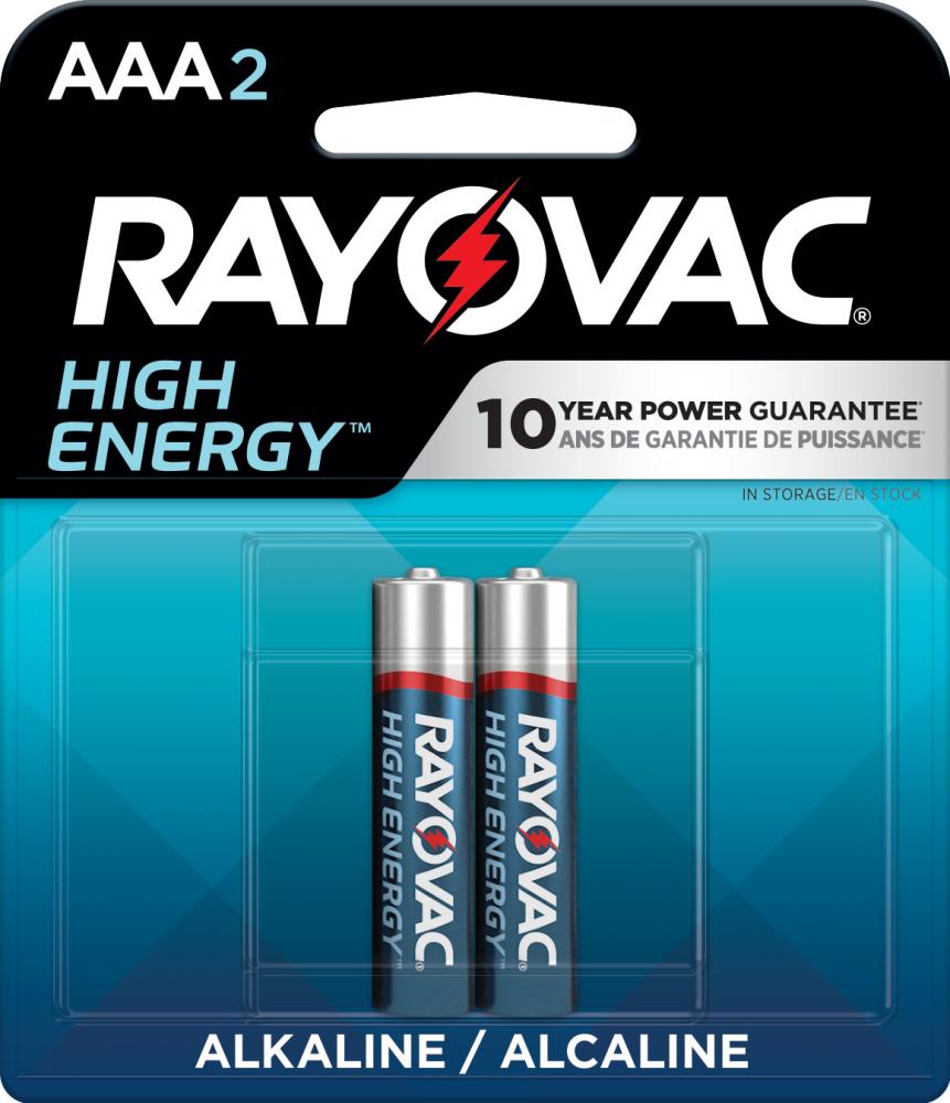 Rayovac High Energy AAA Batteries (2 Pack), Alkaline Triple A Batteries