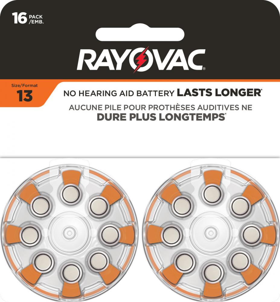 Rayovac Size 13 Hearing Aid Batteries (16 Pack), Size 13 Batteries