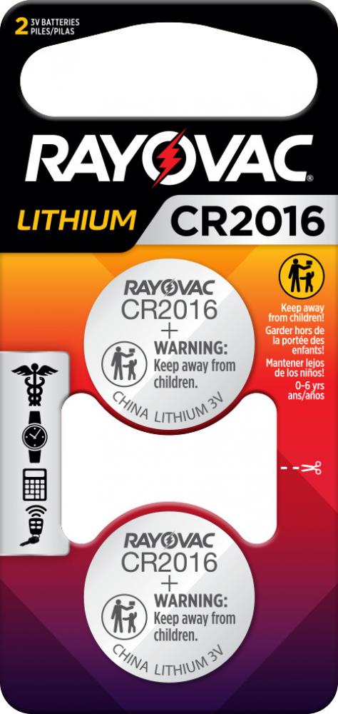 Size 2016 3V 2-Pack Lithium Coin Cell Batteries