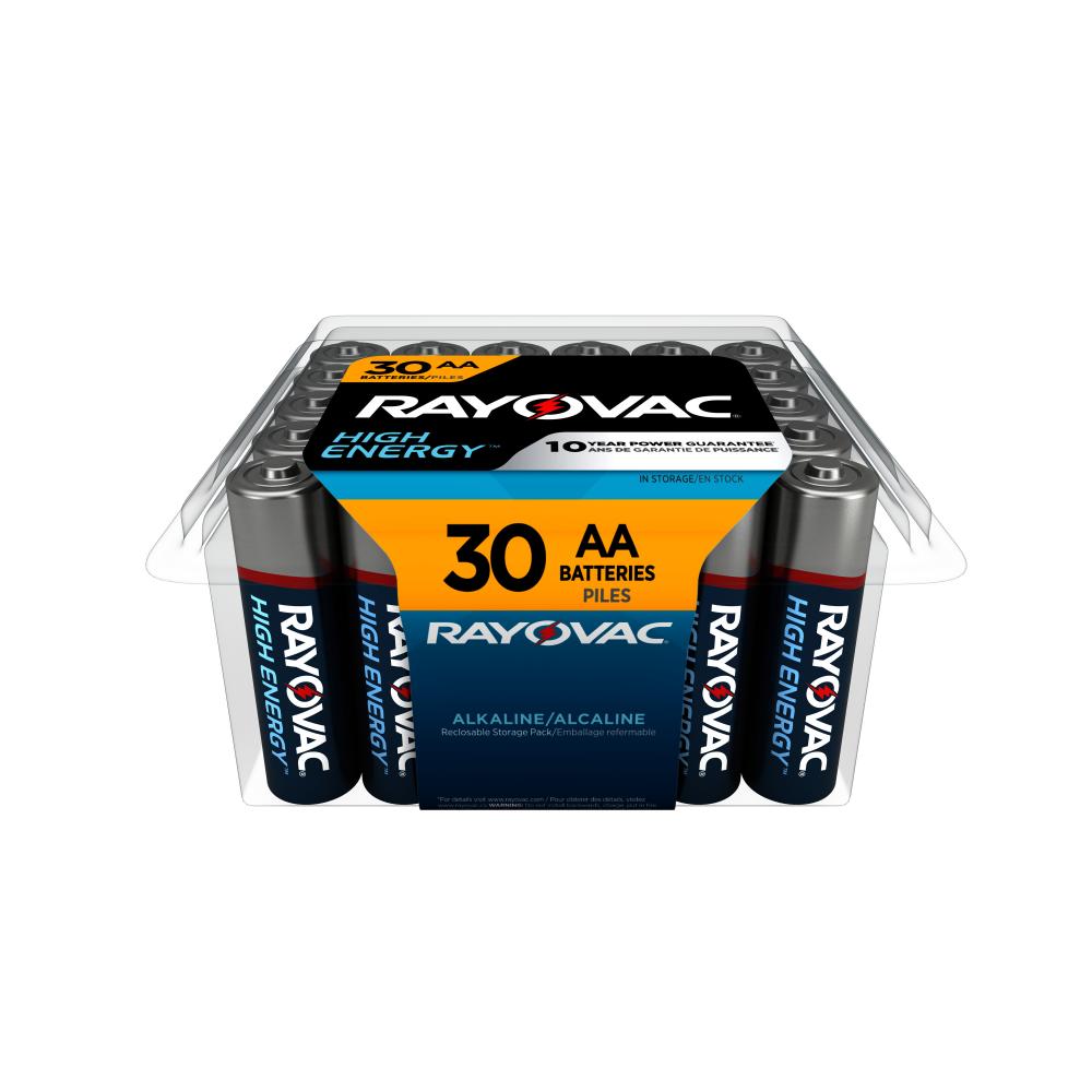 Rayovac High Energy AA Batteries (30 Pack), Double A Alkaline Batteries