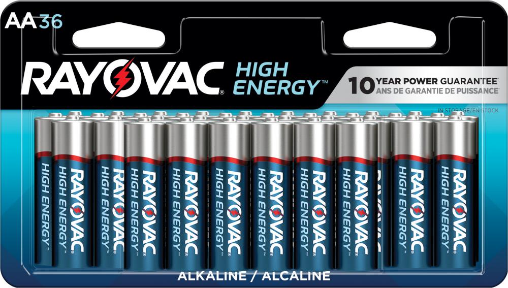 Rayovac High Energy AA Batteries (36 Pack), Double A Alkaline Batteries