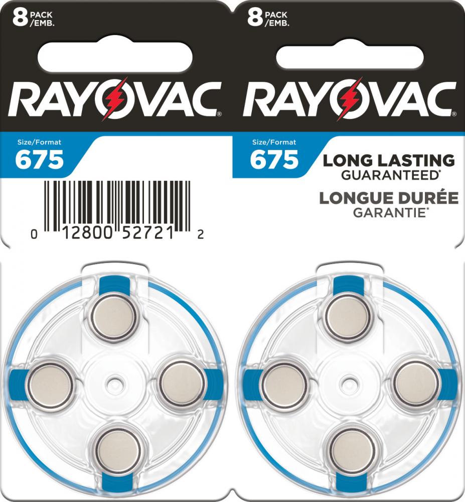 Rayovac Size 675 Hearing Aid Batteries (8 Pack), 675 Batteries