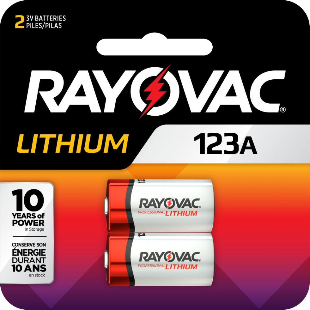 Rayovac Photo Lithium Batteries Size 123A 3V, 2 Pack