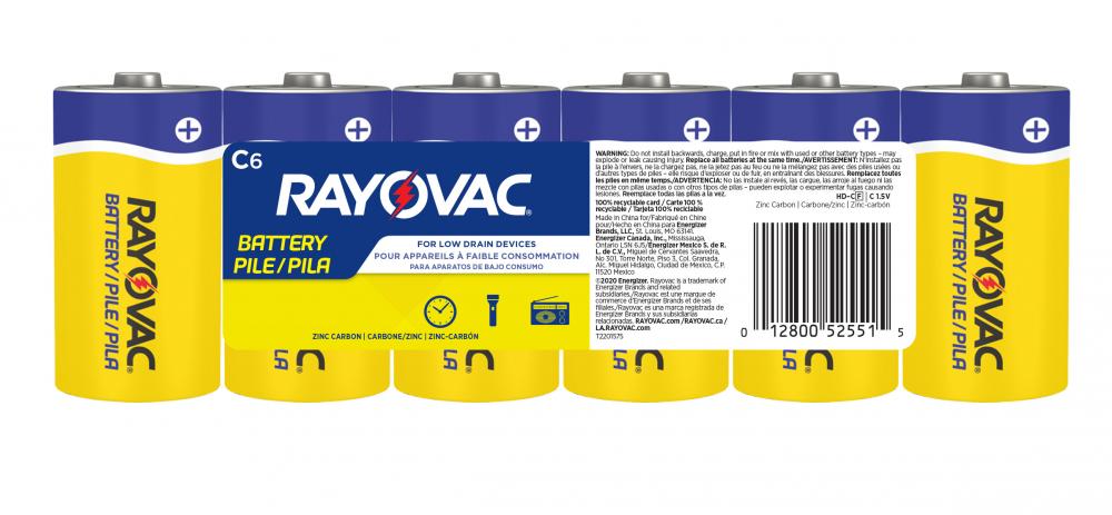 Rayovac Ultra Pro Alkaline C Batteries, 6 Pack