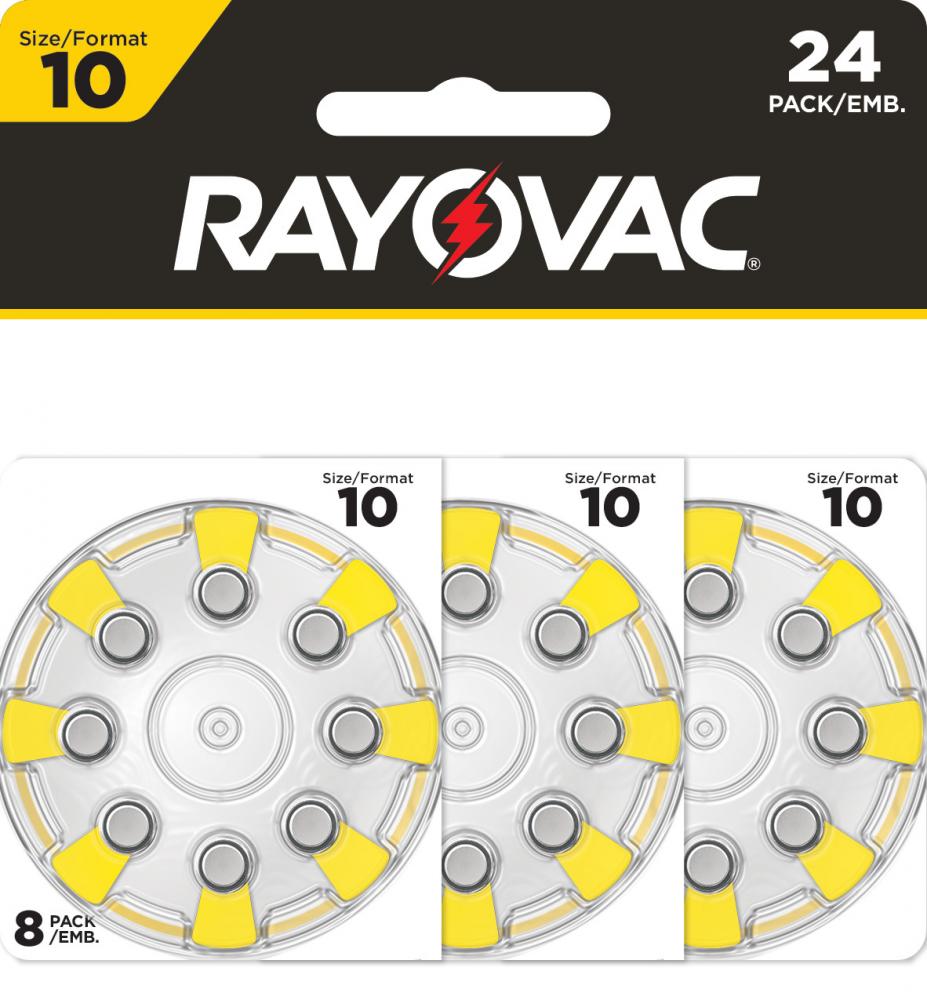 Rayovac Size 10 Hearing Aid Batteries (24 Pack), Size 10 Batteries