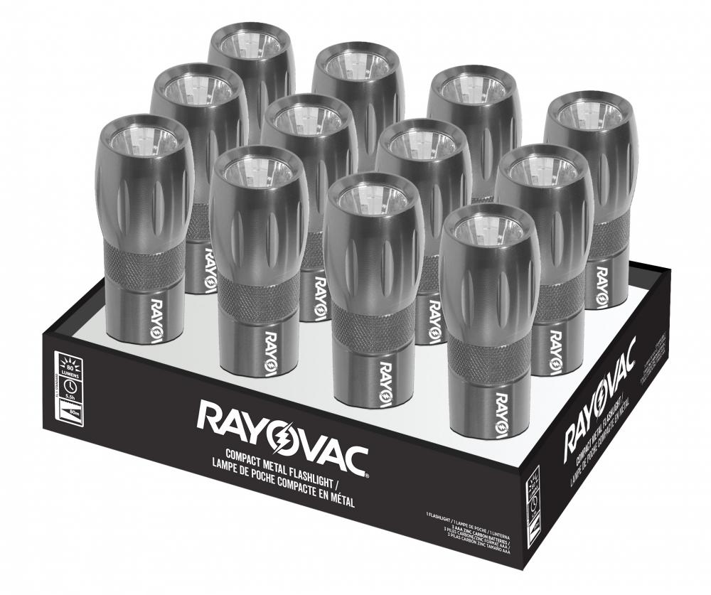 Rayovac Compact Metal LED Flashlight, 80 Lumen, Durable Metal Small Flashlight