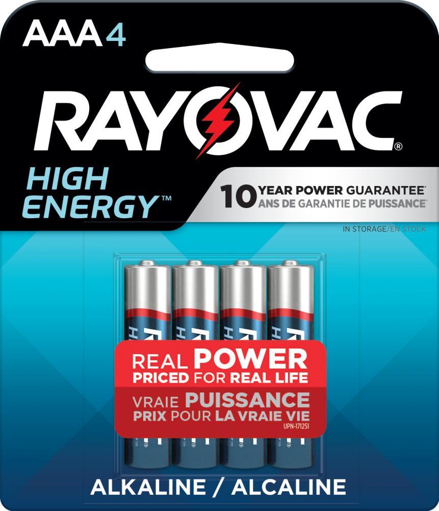 Rayovac High Energy AAA Batteries (4 Pack), Alkaline Triple A Batteries