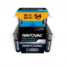 Rayovac AL-54PP GENJ - Rayovac AA Batteries & AAA Batteries Combo Pack, 30 AA and 24 AAA (54 Battery Count)