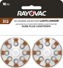 Rayovac L312ZA-16ZMCDN - Rayovac Size 312 Hearing Aid Batteries (16 Pack), Size 312 Batteries