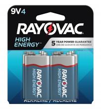 Rayovac A1604-4T - Rayovac High Energy 9V Batteries (4 Pack), Alkaline 9 Volt Batteries