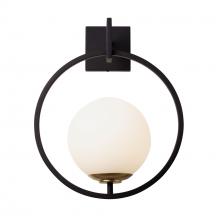 Varaluz 388W01MMBFG - Stopwatch 1-Lt Medium Sconce - Matte Black/French Gold