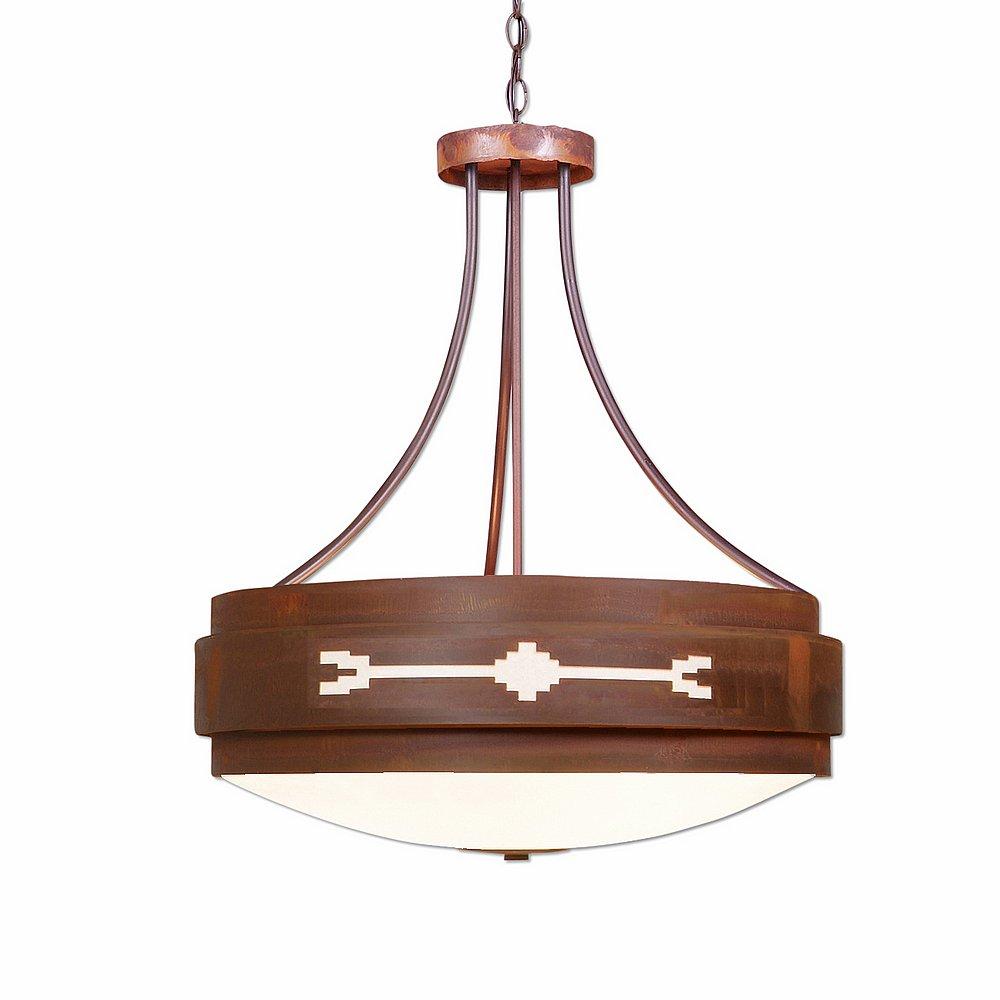 Northridge Chandelier Small - Del Rio - Frosted Glass Bowl - Rust Patina Finish