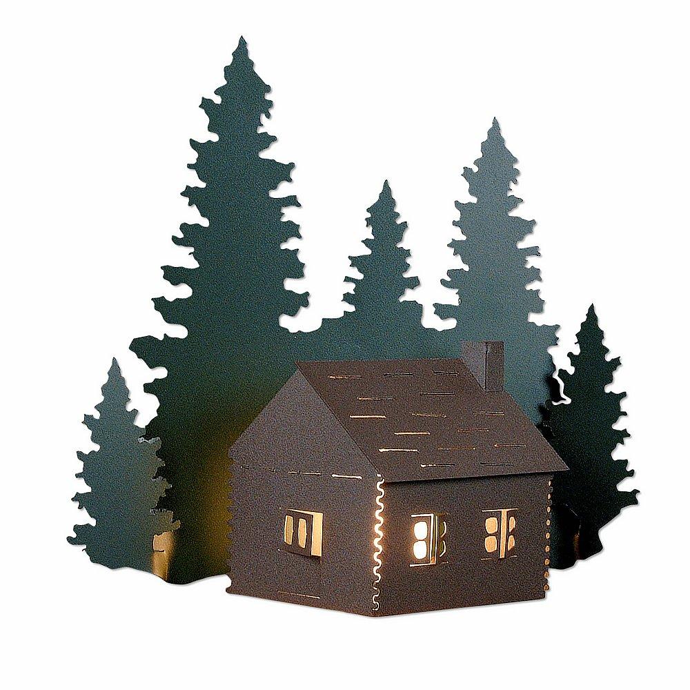 Cozy Log Cabin Exterior - Forest/Cedar Green-Rustic Brown Base Finish