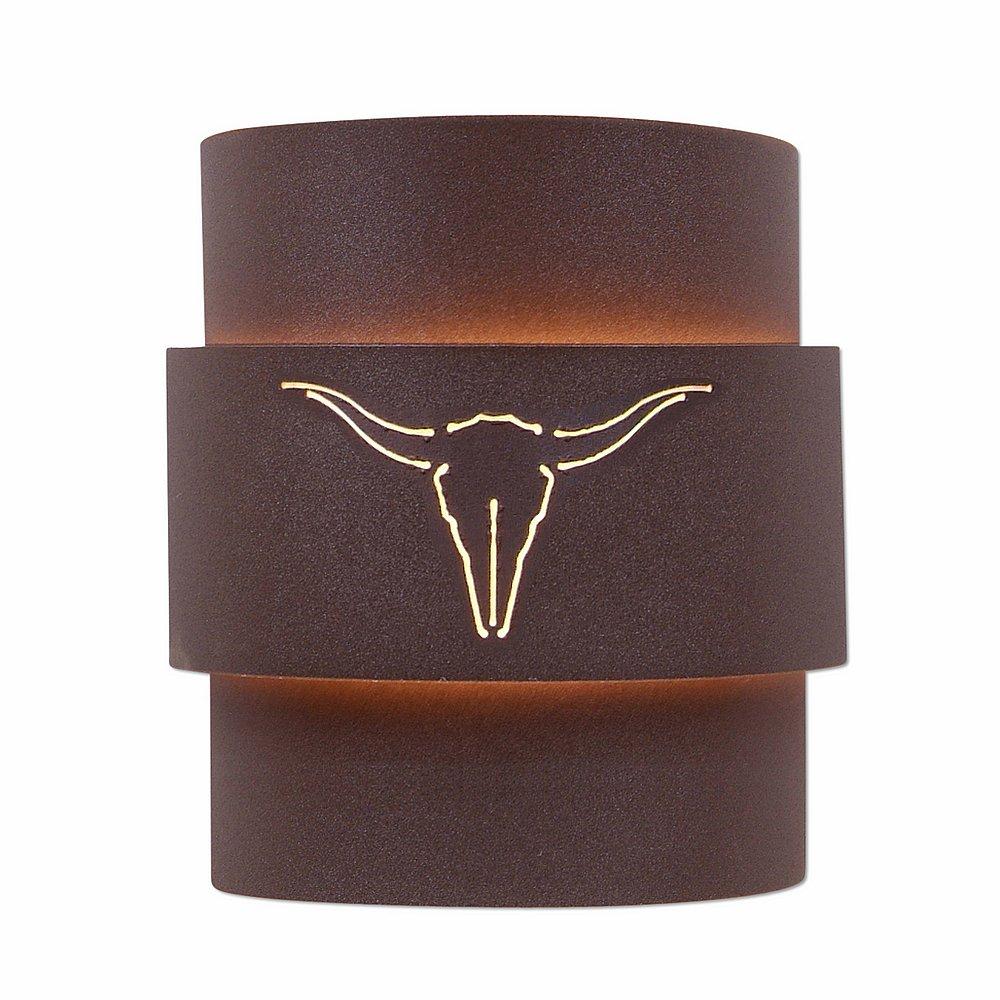 Northridge Sconce Large - Longhorn Cutout - Rustic Brown Finish