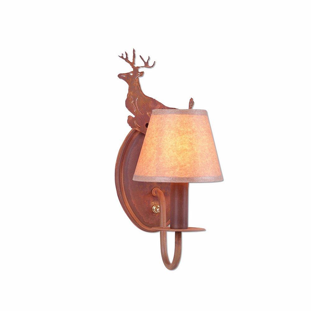 Diablo Sconce - Valley Deer - Waxed Kraft Lampshade - Rust Patina Finish