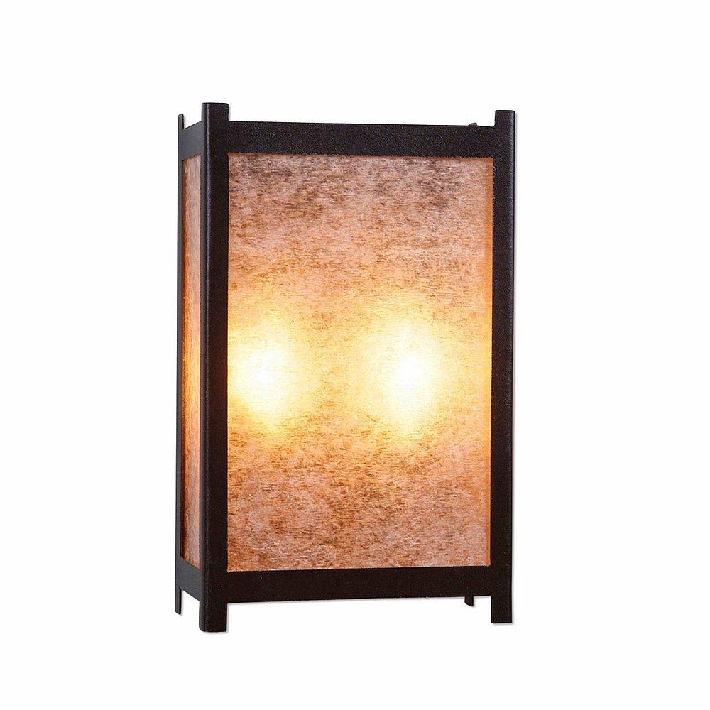 Seneca Sconce Large - Northrim - Almond Mica Shade - Dark Bronze Metallic Finish