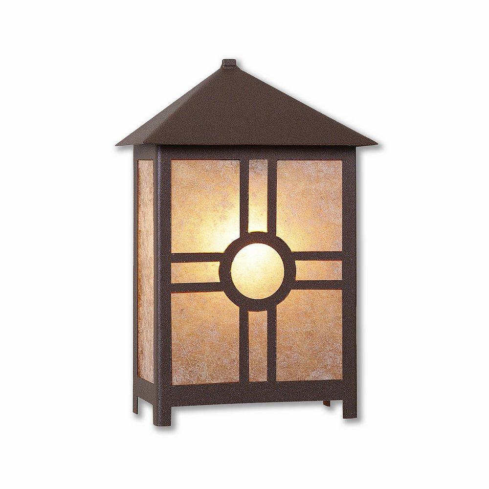 Hudson Sconce Large - Southview - Almond Mica Shade - Rustic Brown Finish