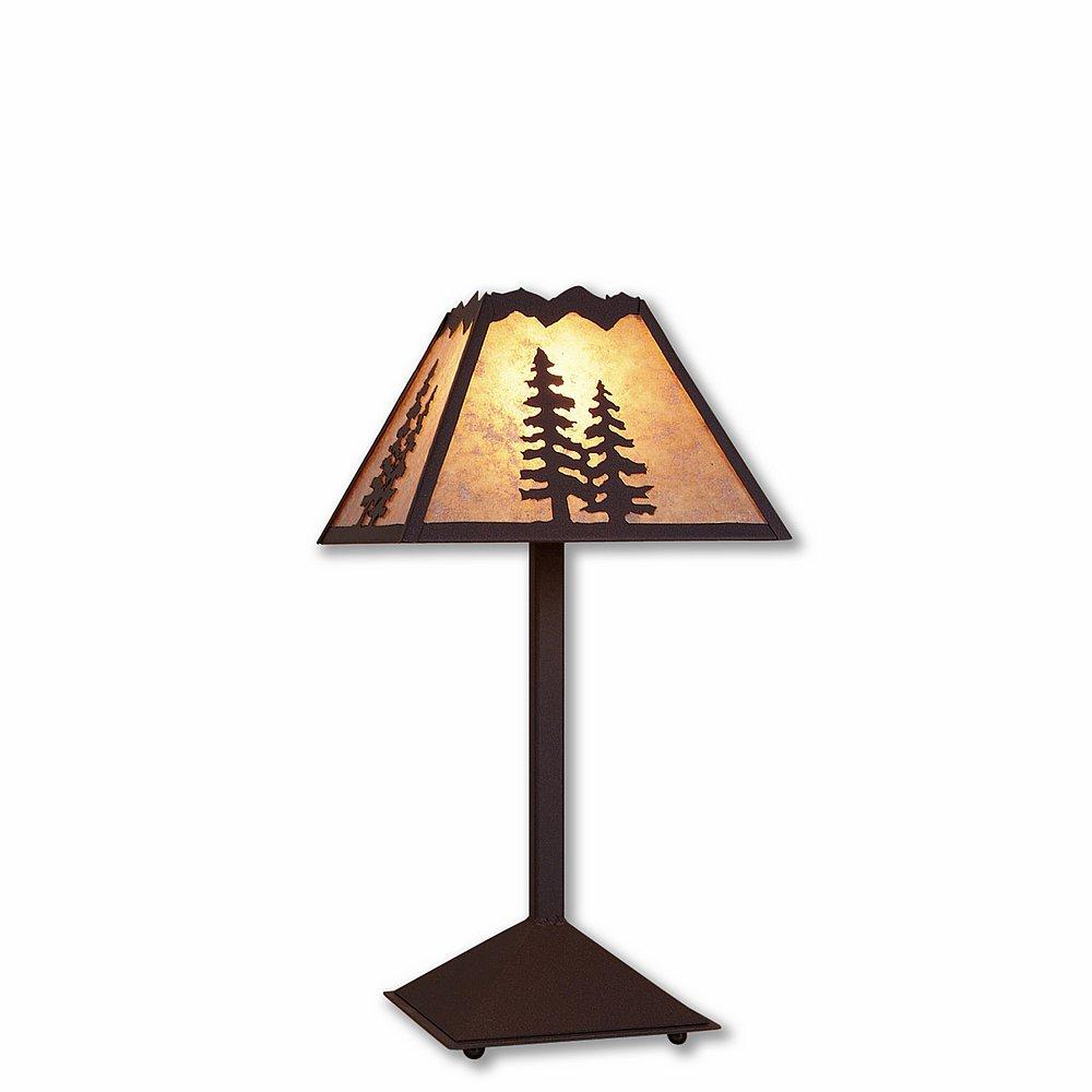 Rocky Mountain Desk Lamp - Spruce Tree - Almond Mica Shade - Dark Bronze Metallic Finish
