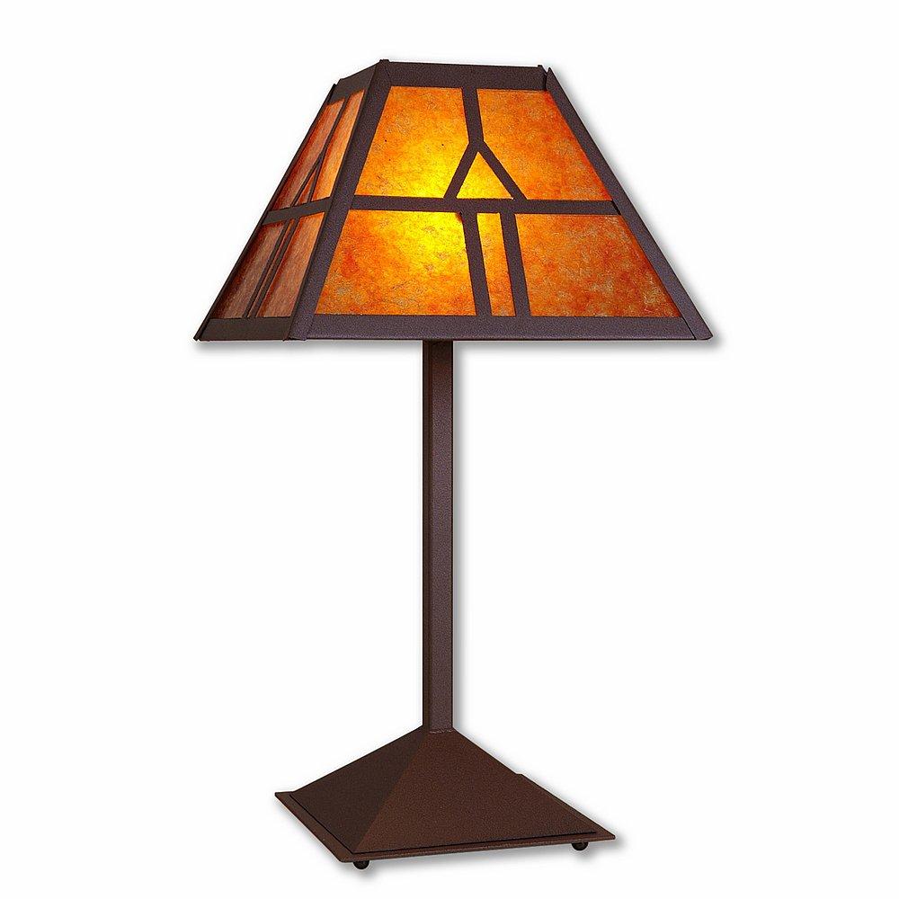 Rocky Mountain Table Lamp - Westhill - Amber Mica Shade - Rustic Brown Finish