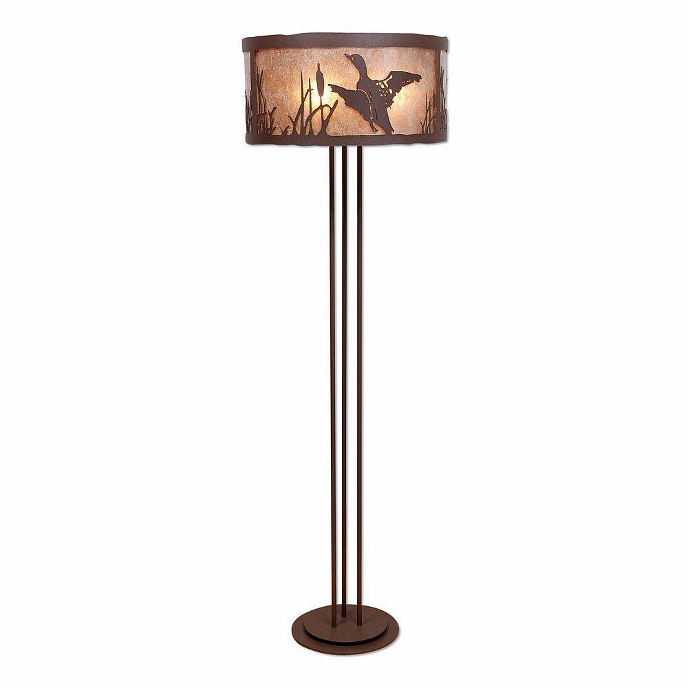 Kincaid Floor Lamp - Loon - Almond Mica Shade - Rustic Brown Finish