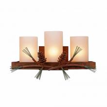 Avalanche Ranch Lighting A15620TS-04 - Wisley Triple Sconce - Pine Cone - Tea Stain Glass Bowl - Pine Tree Green-Rust Patina base Finish