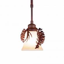 Avalanche Ranch Lighting A28540TT-ST-02 - Sienna Pendant Single - Spruce Cone - Two-Toned Amber Cream Bell Glass - Rust Patina Finish