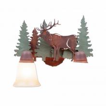 Avalanche Ranch Lighting A32234TT-04 - Lakeside Double Bath Vanity Light - Elk - Two-Toned Amber Cream Bell Glass - Pine Tree Green