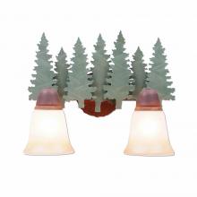 Avalanche Ranch Lighting A32242TT-04 - Lakeside Double Bath Vanity Light - Pine Tree - Two-Toned Amber Cream Bell Glass