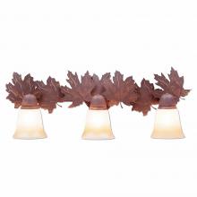 Avalanche Ranch Lighting A32305TT-02 - Lakeside Triple Bath Vanity Light - Maple Leaf - Two-Toned Amber Cream Bell Glass