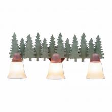 Avalanche Ranch Lighting A32342TT-04 - Lakeside Triple Bath Vanity Light - Pine Tree - Two-Toned Amber Cream Bell Glass