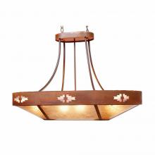 Avalanche Ranch Lighting A41184AL-HR-02 - Ridgemont Chandelier Oval - Pueblo - Almond Mica Shade - Rust Patina Finish