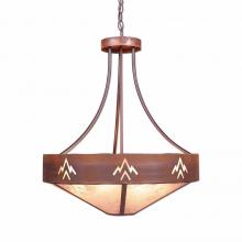 Avalanche Ranch Lighting A41902AL-HR-02 - Ridgemont Chandelier Small - Shade Bottom - Deception Pass - Almond Mica Shade - Rust Patina Finish