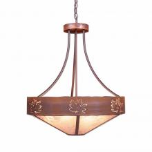 Avalanche Ranch Lighting A41906AL-HR-02 - Ridgemont Chandelier Small - Shade Bottom - Maple Cutout - Almond Mica Shade - Rust Patina Finish