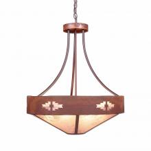 Avalanche Ranch Lighting A41984AL-HR-02 - Ridgemont Chandelier Small - Shade Bottom - Pueblo - Almond Mica Shade - Rust Patina Finish