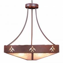 Avalanche Ranch Lighting A42502AL-HR-02 - Ridgemont Chandelier Large - Shade Bottom - Deception Pass - Almond Mica Shade - Rust Patina Finish