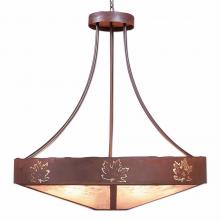 Avalanche Ranch Lighting A42506AL-HR-02 - Ridgemont Chandelier Large - Shade Bottom - Maple Cutout - Almond Mica Shade - Rust Patina Finish