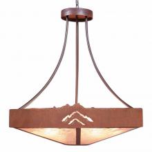 Avalanche Ranch Lighting A42541AL-HR-02 - Ridgemont Chandelier Large - Shade Bottom - Mountain - Almond Mica Shade - Rust Patina Finish