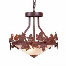 Avalanche Ranch Lighting A44305-02 - Wisley Foyer Chandelier - Maple Leaf - Frosted Glass Bowl - Rust Patina Finish