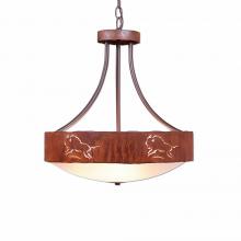 Avalanche Ranch Lighting A44639FC-HR-02 - Ridgemont Foyer Chandelier Large Short - Bowl Bottom - Bison - Frosted Glass Bowl