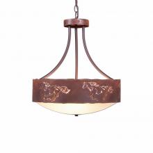 Avalanche Ranch Lighting A44659FC-HR-02 - Ridgemont Foyer Chandelier Large Short - Bowl Bottom - Horse Cutout - Frosted Glass Bowl