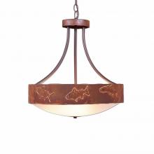 Avalanche Ranch Lighting A44662FC-HR-02 - Ridgemont Foyer Chandelier Large Short - Bowl Bottom - Fish Cutout - Frosted Glass Bowl