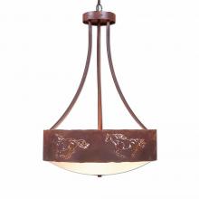 Avalanche Ranch Lighting A45159FC-HR-02 - Ridgemont Foyer Chandelier Large Tall - Bowl Bottom - Horse Cutout - Frosted Glass Bowl